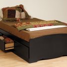Black Twin Captains Platform Storage Bed 3 Drawer Dresser Kids Clothes