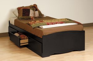 Black Twin Captains Platform Storage Bed 3 Drawer Dresser Kids Clothes