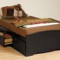 Black Twin Captains Platform Storage Bed 3 Drawer Dresser Kids Clothes