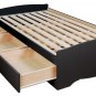 Black Twin Captains Platform Storage Bed 3 Drawer Dresser Kids Clothes