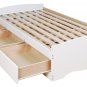 White Twin Captains Platform Storage Bed 3 Drawer Dresser Kids Clothes