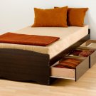 Espresso Twin Captains Platform Storage Bed 3 Drawer Dresser Kids Clothes