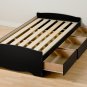 Black Twin XL Captains Platform Storage Bed 3 Drawer Dresser Kids Clothes