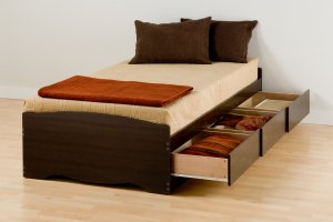 Espresso Twin XL Captains Platform Storage Bed 3 Drawer Dresser Kids Clothes