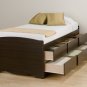 Espresso Tall Twin Captains Platform Storage Bed 6 Drawer Dresser Kids Clothes