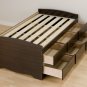 Espresso Tall Twin Captains Platform Storage Bed 6 Drawer Dresser Kids Clothes