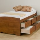 Cherry Tall Twin Captains Platform Storage Bed 6 Drawer Dresser Kids Clothes