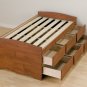 Cherry Tall Twin Captains Platform Storage Bed 6 Drawer Dresser Kids Clothes