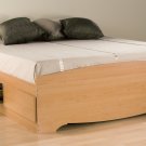 Maple Double / Full Size Platform Storage Bed w/ Built in Clothes Dresser