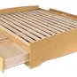 Maple Double / Full Size Platform Storage Bed w/ Built in Clothes Dresser
