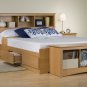 Maple Double / Full Size Platform Storage Bed w/ Built in Clothes Dresser