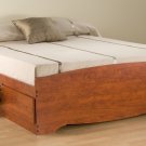 Cherry Double / Full Size Platform Storage Bed w/ Built in Clothes Dresser