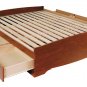 Cherry Double / Full Size Platform Storage Bed w/ Built in Clothes Dresser