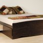 Espresso Double / Full Size Platform Storage Bed w/ Built in Clothes Dresser