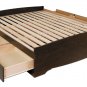 Espresso Double / Full Size Platform Storage Bed w/ Built in Clothes Dresser