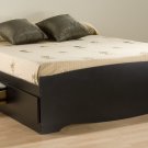 Black Queen Captains Platform Storage Bed w/ 6 Drawer Dresser Chest Underbed