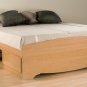 Maple Queen Captains Platform Storage Bed w/ 6 Drawer Dresser Chest Underbed