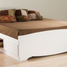 White Queen Captains Platform Storage Bed w/ 6 Drawer Dresser Chest Underbed