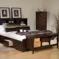 Espresso King Captains Platform Storage Bed w/ 6 Drawer Dresser Chest Underbed