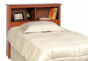 Cherry Twin Size Bed Storage Bookcase Headboard Bookcase