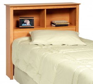 Maple Twin Size Bed Storage Bookcase Headboard Bookcase