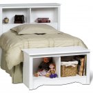 White Twin Size Bed Storage Bookcase Headboard Bookcase
