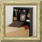Black Twin Size Tall Slanted Bed Storage Bookcase Headboard Bookcase