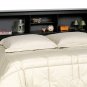 Black Queen / Double / Full Size Bed Storage Bookcase Headboard