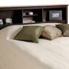 Espresso Queen / Double / Full Size Bed Storage Bookcase Headboard