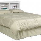 White Queen / Double / Full Size Bed Storage Bookcase Headboard