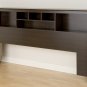 Espresso King Size Bed Storage Bookcase Headboard