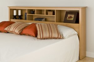 Maple King Size Bed Storage Bookcase Headboard