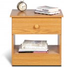 Oak One (1) Drawer Night Stand Bed Storage Table Chest