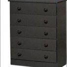 Black Bedroom Five (5) Drawer Chest Dresser Storage Clothes Organizer