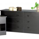 Black Bedroom Six (6) Drawer Chest Dresser Storage Clothes Organizer