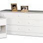 White Bedroom Six (6) Drawer Chest Dresser Storage Clothes Organizer