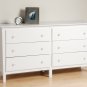 White Bedroom Six (6) Drawer Dresser Chest Storage Clothes Organizer