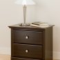 Espresso Two (2) Drawer Bedroom Night Stand Storage Bookcase Books Nightstand