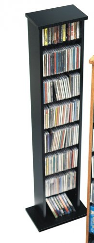 BLACK CD / DVD / BLU-RAY Movie / Video Game Storage Tower Organizer - Small Collection