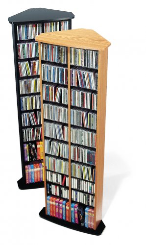 OAK Corner CD / DVD / BLU-RAY Movie / Video Game Storage Tower Organizer