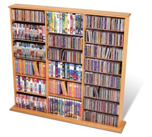 MAPLE Triple Wall CD / DVD / BLU-RAY Movie / Video Game Storage Tower Organizer