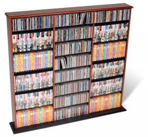 CHERRY Triple Wall CD / DVD / BLU-RAY Movie / Video Game Storage Tower Organizer