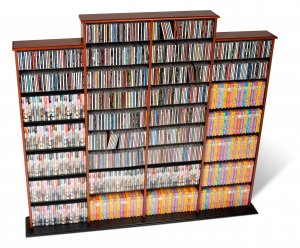 CHERRY Quad Wall CD / DVD / BLU-RAY Movie / Video Game Storage Tower Organizer