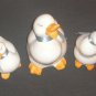 3PC White Duck W/ Blue Ribbon Figurine