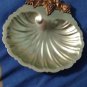 Footed Shell Dish with Gold Handle Leaves and Grapes