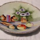 STILL LIFE PICTURE WALL HANGING PLATE  WITH GOLD TRIM