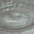 Sunburst Herringbone Jeannette Clear Glass Relish Dish