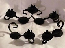 3 Home Interior Black Wrought Iron Candle Holder