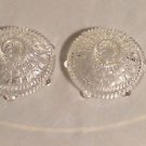 2 Round Footed Clear Glass Candlestick Holders