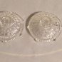 2 Round Footed Clear Glass Candlestick Holders